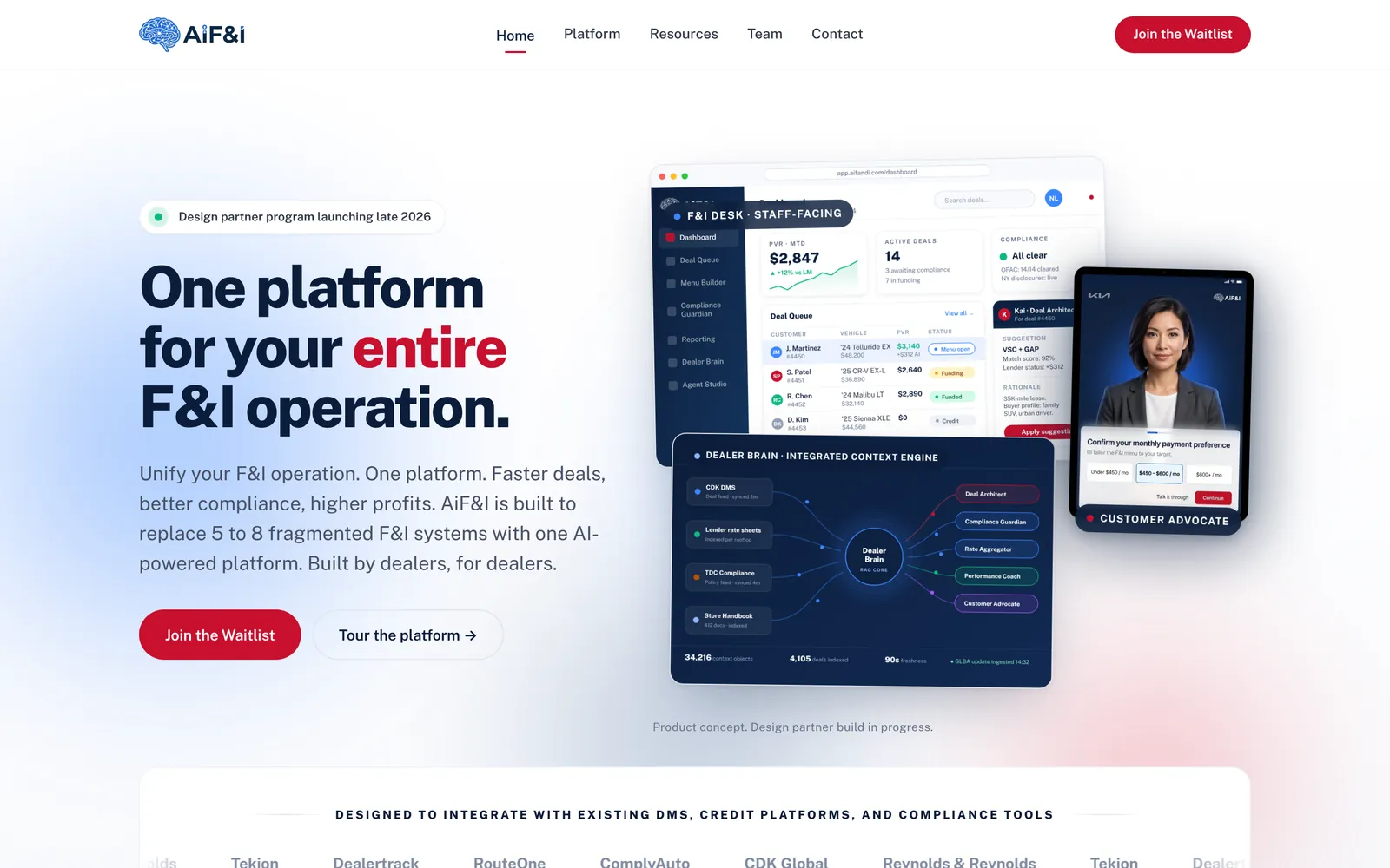 AiF&I homepage: One platform for your entire F&I operation