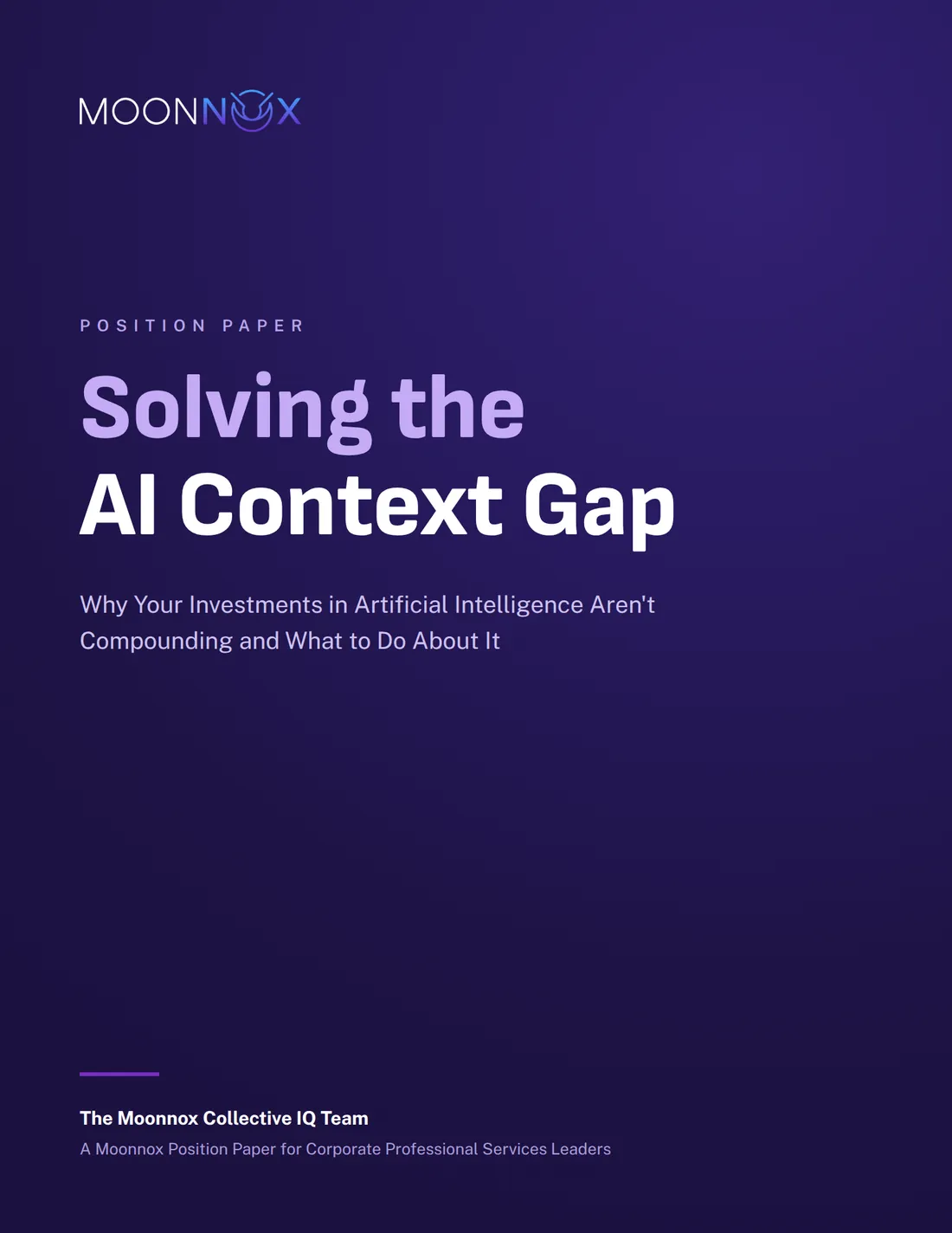 Cover of the position paper Solving the AI Context Gap