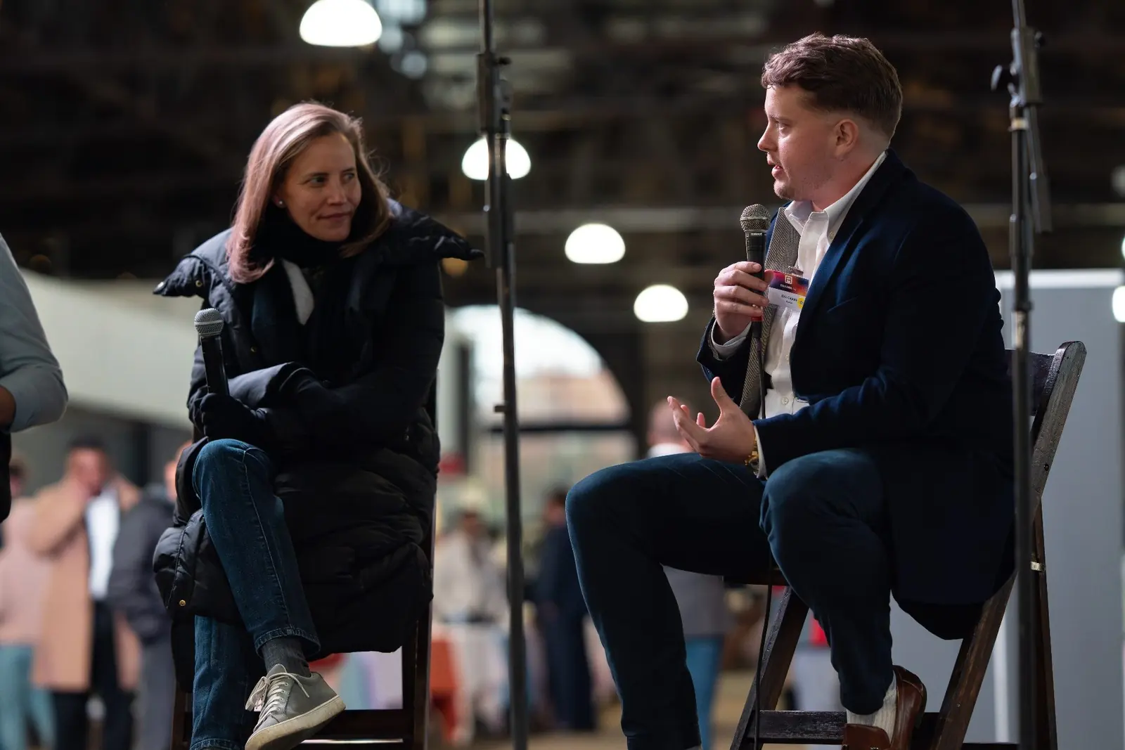 A fireside conversation on the Founders Alley stage