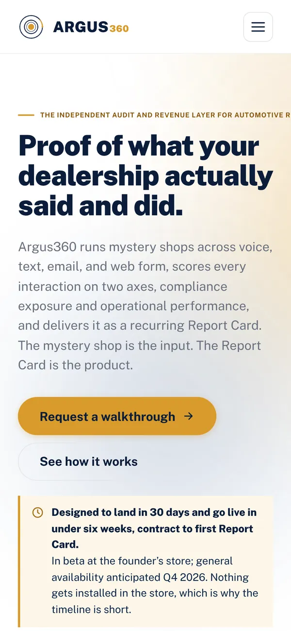 Argus360 homepage on a phone